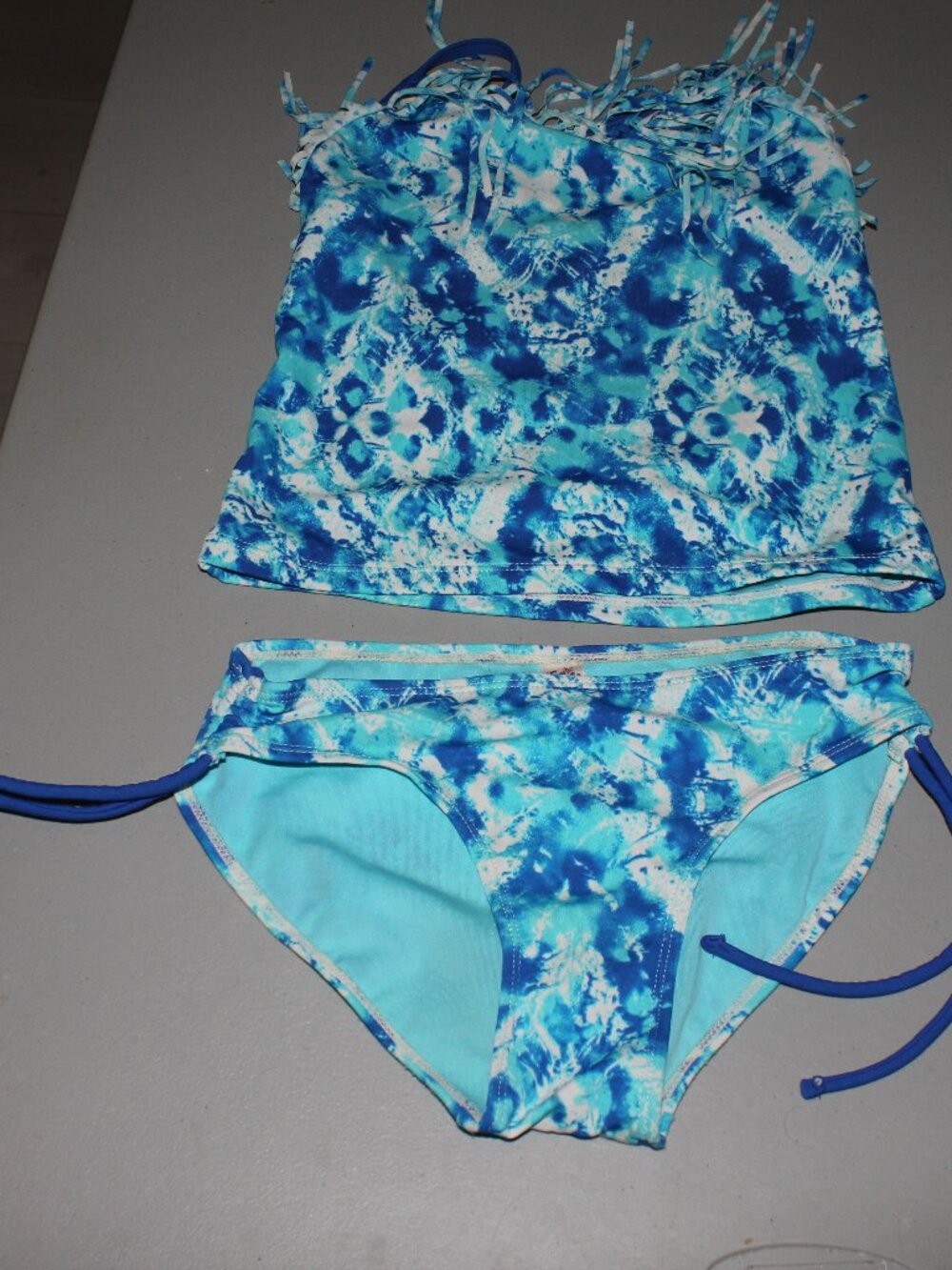 Blue 2 Pcs Justice Tankini Swimsuit Size 10